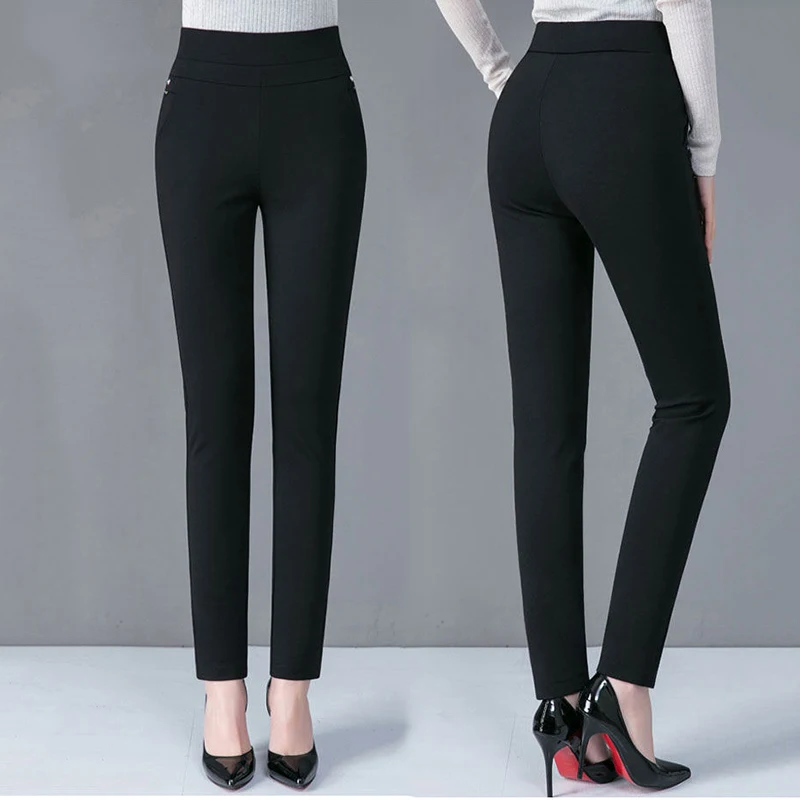 Women Autumn Winter Elegant High Waist Casual Stretch Slim Middle Aged Trousers Ladies Fashion All Match Black Gray Pencil Pants
Women Autumn Winter Elegant High Waist Casual Stretch Slim Middle Aged Trousers Ladies Fashion All Match Black Gray Pencil Pants