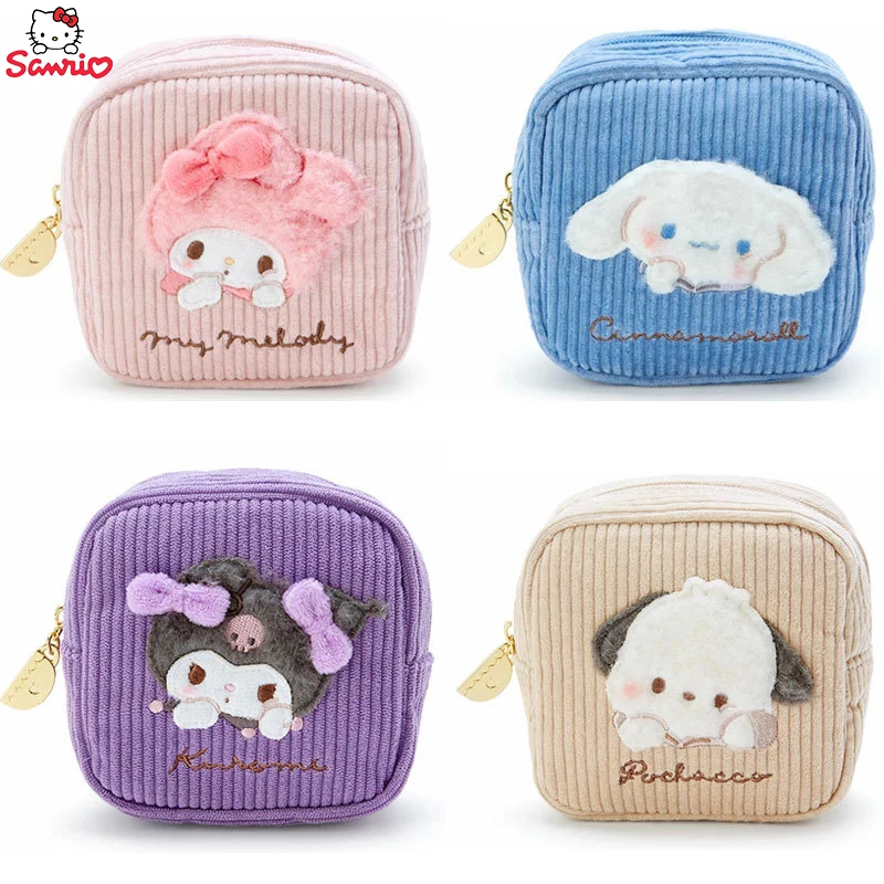 Sanrio Cinnamoroll Kuromi, кошелек для монет, почтовая Вельветовая косметичка с вышивкой, сумка для хранения губной помады, наушников, милый подарок для девочки
Sanrio Cinnamoroll Kuromi, кошелек для монет, почтовая Вельветовая косметичка с вышивкой, сумка для хранения губной помады, наушников, милый подарок для девочки