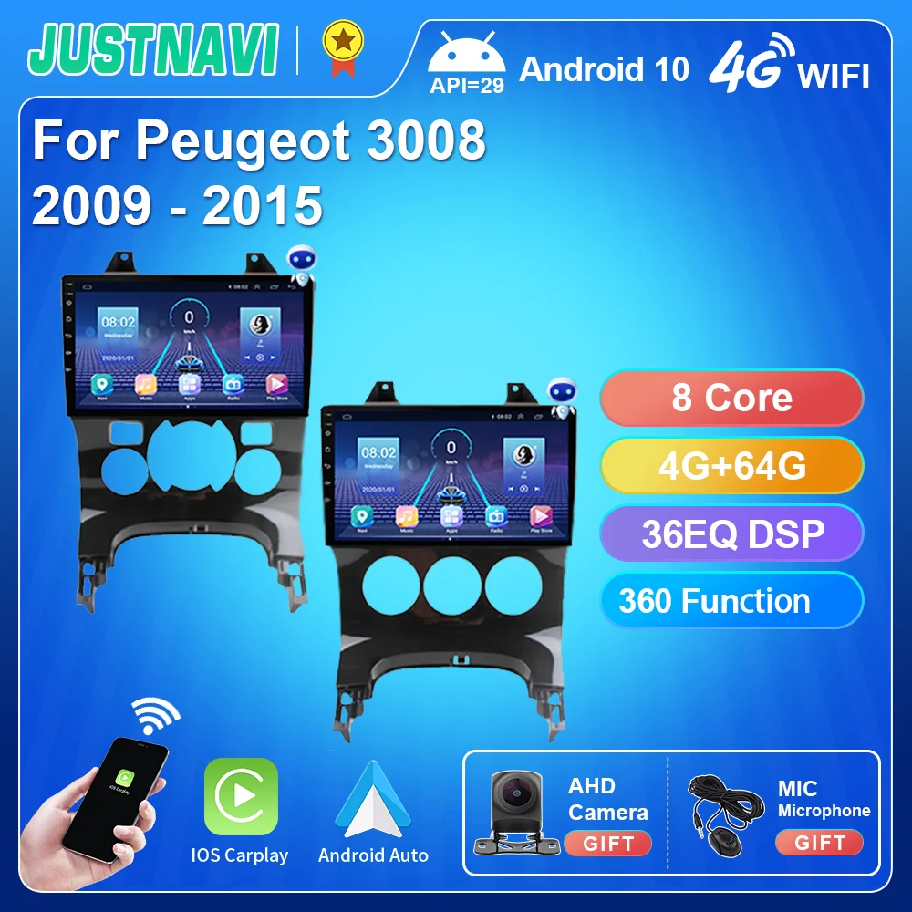 JUSTNAVI For Peugeot 3008 2009 - 2015 2 Din Android 4G Car Radio Multimedia Player Video Stereo Navigation Audio DSP Head Unit
JUSTNAVI For Peugeot 3008 2009 - 2015 2 Din Android 4G Car Radio Multimedia Player Video Stereo Navigation Audio DSP Head Unit