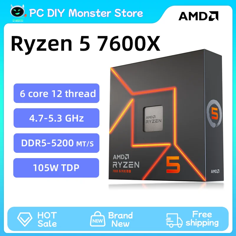Новый процессор AMD Ryzen 5 7600X R5 7600X 4,7 ГГц 6-ядерный 12-поточный PCIE 5,0 105 Вт Процессор 5 нм L3 = 32M 100-000000593 LGA AM5 чехол для игр
Новый процессор AMD Ryzen 5 7600X R5 7600X 4,7 ГГц 6-ядерный 12-поточный PCIE 5,0 105 Вт Процессор 5 нм L3 = 32M 100-000000593 LGA AM5 чехол для игр