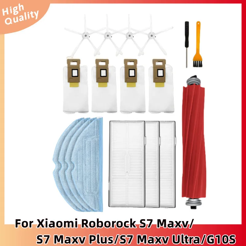For Xiaomi Roborock S7 Maxv/S7 Maxv Plus/S7 Maxv Ultra/G10S Robot Vacuum Parts Main Roller Brush Filter Edge Brush Mop Dust Bag
For Xiaomi Roborock S7 Maxv/S7 Maxv Plus/S7 Maxv Ultra/G10S Robot Vacuum Parts Main Roller Brush Filter Edge Brush Mop Dust Bag