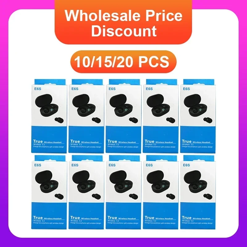 10/15/20 Pcs TWS E6S Bluetooth Earphones Wireless Headphones Digital Intelligence Power LED Display Sport Earbuds with Mic 
10/15/20 Pcs TWS E6S Bluetooth Earphones Wireless Headphones Digital Intelligence Power LED Display Sport Earbuds with Mic