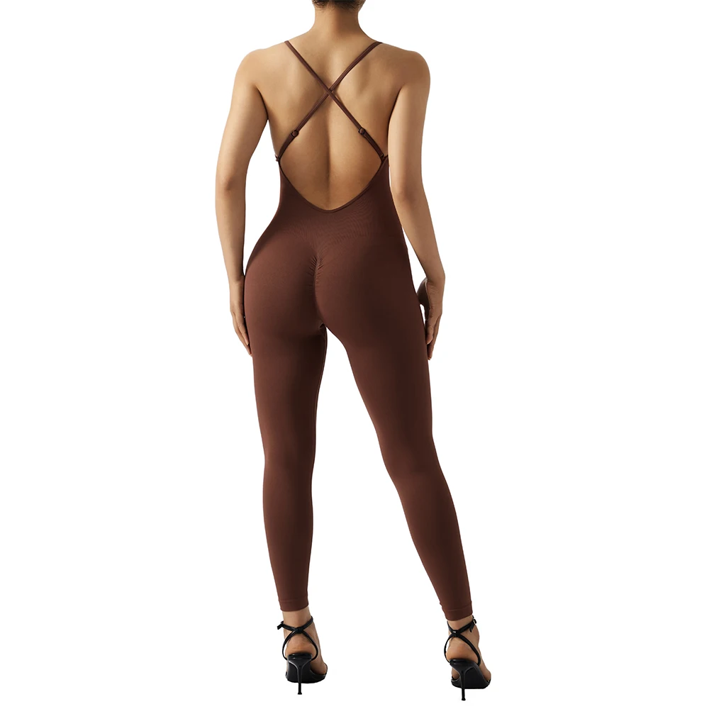 Women Strappy Backless One Piece Jumpsuits Tummy Control Shapewear Square Neck Padded Tracksuits Workout Rompers Jumpsuits Women Strappy Backless One Piece Jumpsuits Tummy Control Shapewear Square Neck Padded Tracksuits Workout Rompers Jumpsuits