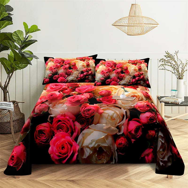 

Home Bedsheets Luxury Rose Single Bedsheet Fashion Design Flowers Sheets Queen Size Bed Sheets Set Bed Sheets and Pillowcases