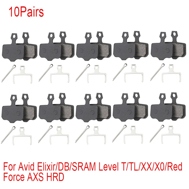 

10 пар велосипедных дисковых тормозных колодок для Avid Elixir R/CR/CR-MAG/E1/3/5/7/9 SRAM RED FORCE AXS Level T/TL X0 XX DB1/3/5 MTB, тормозные колодки