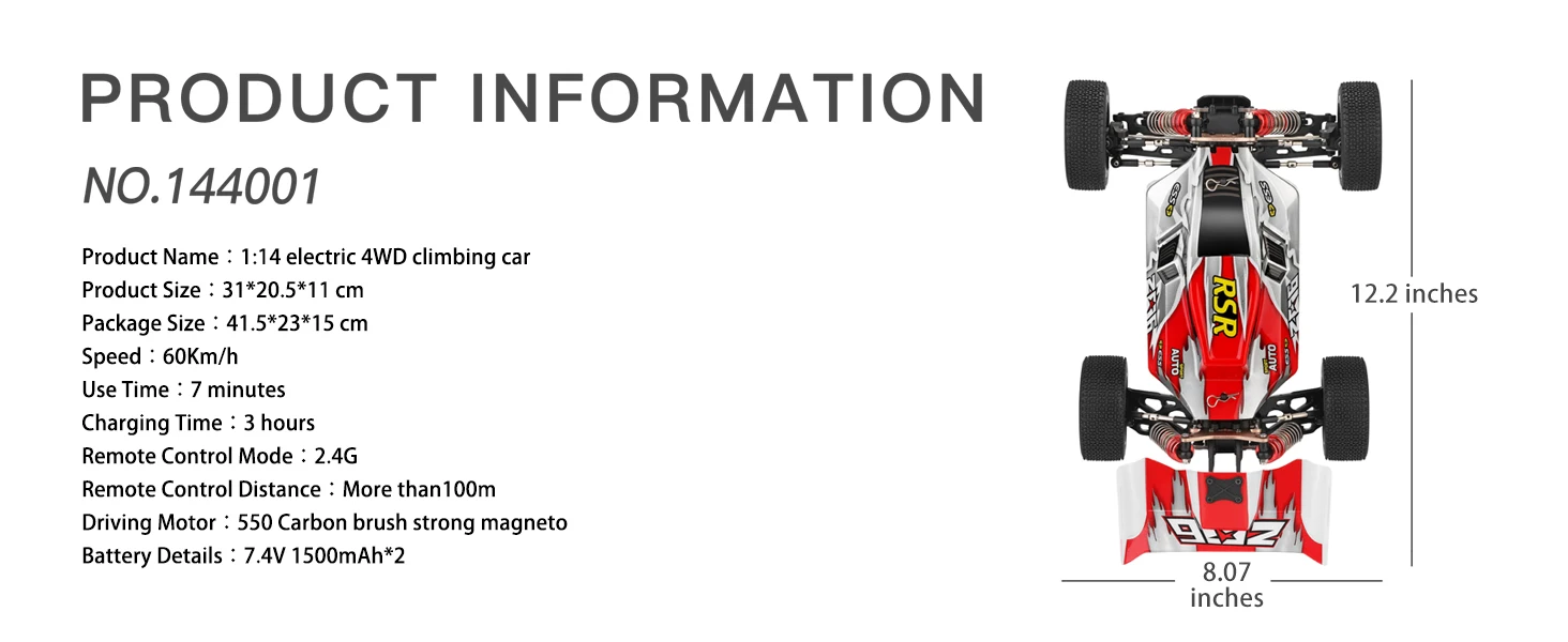 WLtoys 144001 Racing RC Car S55b30bdbebc6476691a43b43635c7609N