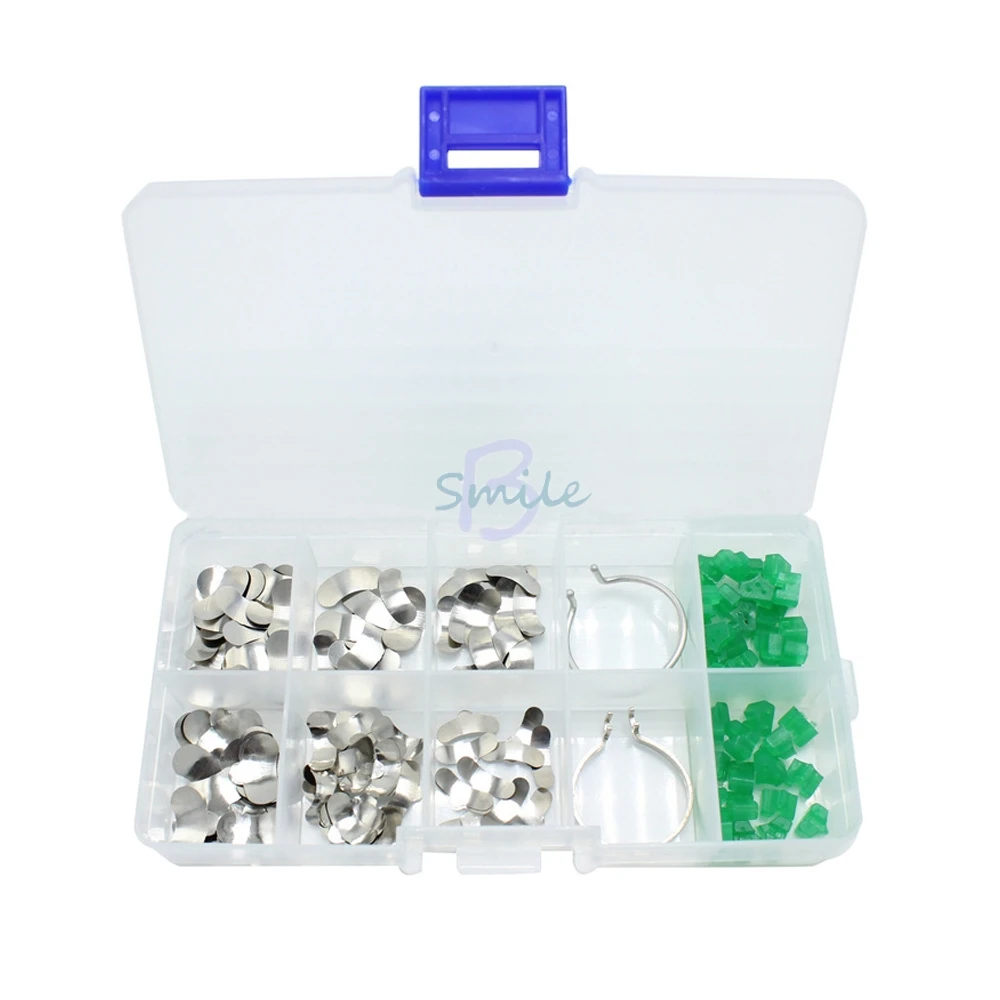 new 100Pcs/box Dental Sectional Contoured Matrices Matrix Ring with 40Pcs Delta Wedges Silicon Rubber Elastic Wedges Tool
new 100Pcs/box Dental Sectional Contoured Matrices Matrix Ring with 40Pcs Delta Wedges Silicon Rubber Elastic Wedges Tool