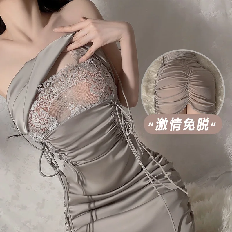 Transparent Lingerie Women's Nightdress Sexy Erotic Drawstring Pajamas Slim Fitting Lace Suspender Nightgown Sweet Girl Pajamas
Transparent Lingerie Women's Nightdress Sexy Erotic Drawstring Pajamas Slim Fitting Lace Suspender Nightgown Sweet Girl Pajamas