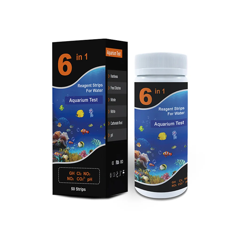50 Strips 6 in 1 Professional Water Test Strips Chlorine Nitrate Nitrite PH Hardness Testing Strips for Swimming Pool Aquarium
50 Strips 6 in 1 Professional Water Test Strips Chlorine Nitrate Nitrite PH Hardness Testing Strips for Swimming Pool Aquarium