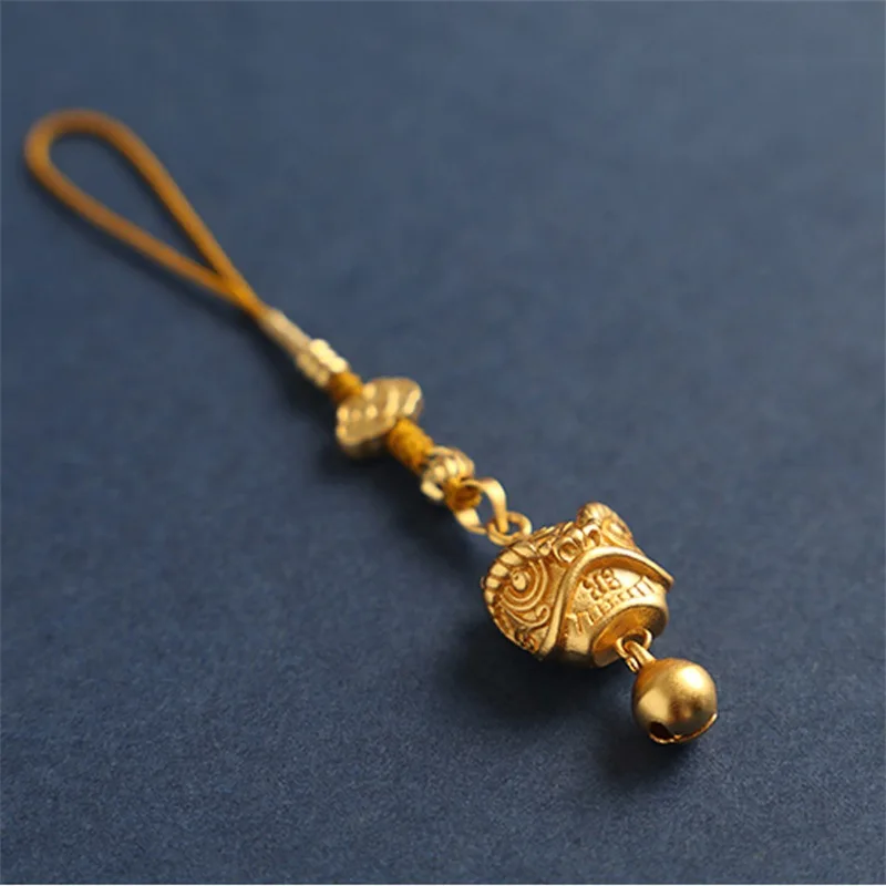 

Chinese Style Brass Lion Awakening Bell Selected Mobile Phone Pendant, Keychain Pendant, Retro Pendant