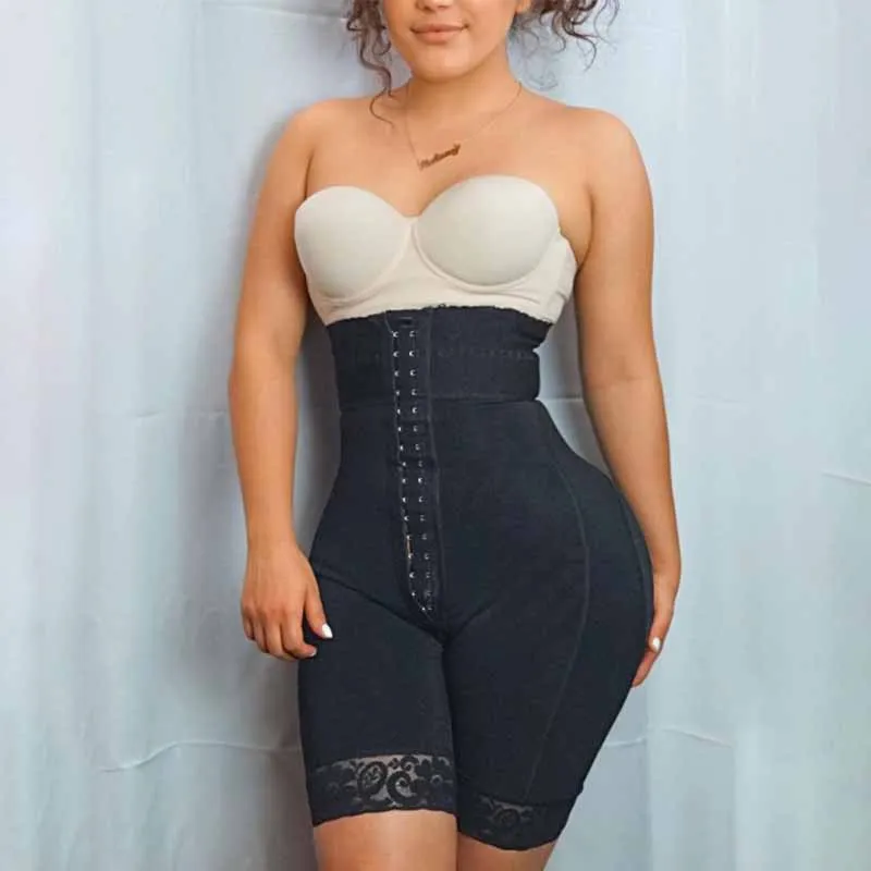 

Fajas Colombia High Waisted Butt Lifter Body Shaper Tummy Control Waist Trainer Butt Pads Women-buttlift Girdle Tummy Control