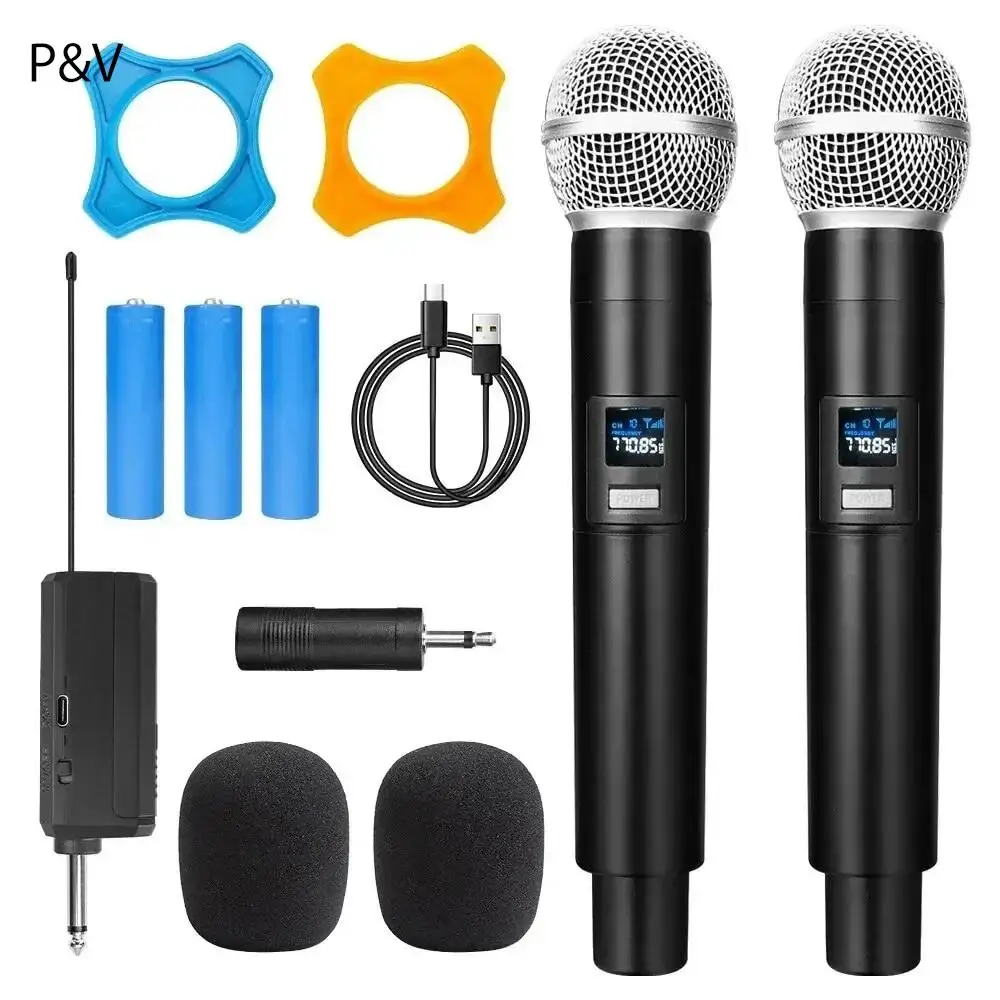 Wireless Microphone 2 Channel UHF Fixed Frequency Handheld Mic Microphone For Party Karaoke Professional Church Show Meeting
Wireless Microphone 2 Channel UHF Fixed Frequency Handheld Mic Microphone For Party Karaoke Professional Church Show Meeting