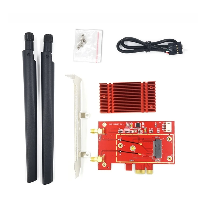 M2 беспроводная карта NGFF-PCIE PCI-E 1X слот преобразователь Wi-Fi + Bluetooth-совместимый адаптер для AX210 9260AC AX200
M2 беспроводная карта NGFF-PCIE PCI-E 1X слот преобразователь Wi-Fi + Bluetooth-совместимый адаптер для AX210 9260AC AX200