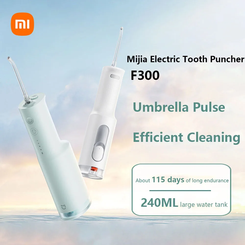 XIAOMI MIJIA Electric Dental Punch Portable Oral Irrigator F300 Dental Water Jet Water Teeth Whitening Tooth Cleaner Tool Pulse
XIAOMI MIJIA Electric Dental Punch Portable Oral Irrigator F300 Dental Water Jet Water Teeth Whitening Tooth Cleaner Tool Pulse