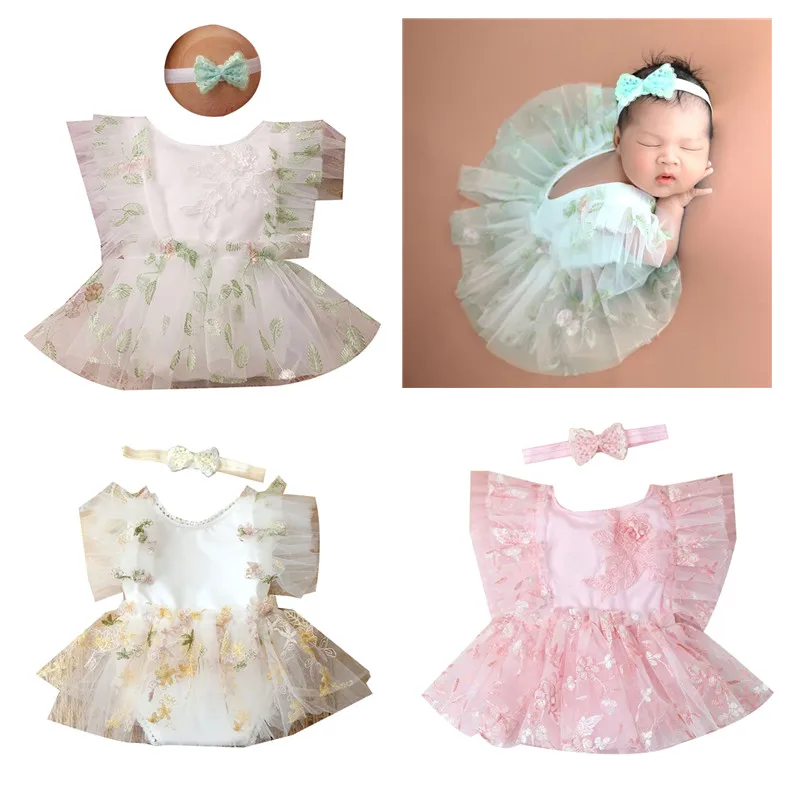 Newborn Photo Props Bowknot Headband Embroidered floral Lace Jumpsuit Posing Clothes Baby Photography Suit Princess Dress
Newborn Photo Props Bowknot Headband Embroidered floral Lace Jumpsuit Posing Clothes Baby Photography Suit Princess Dress