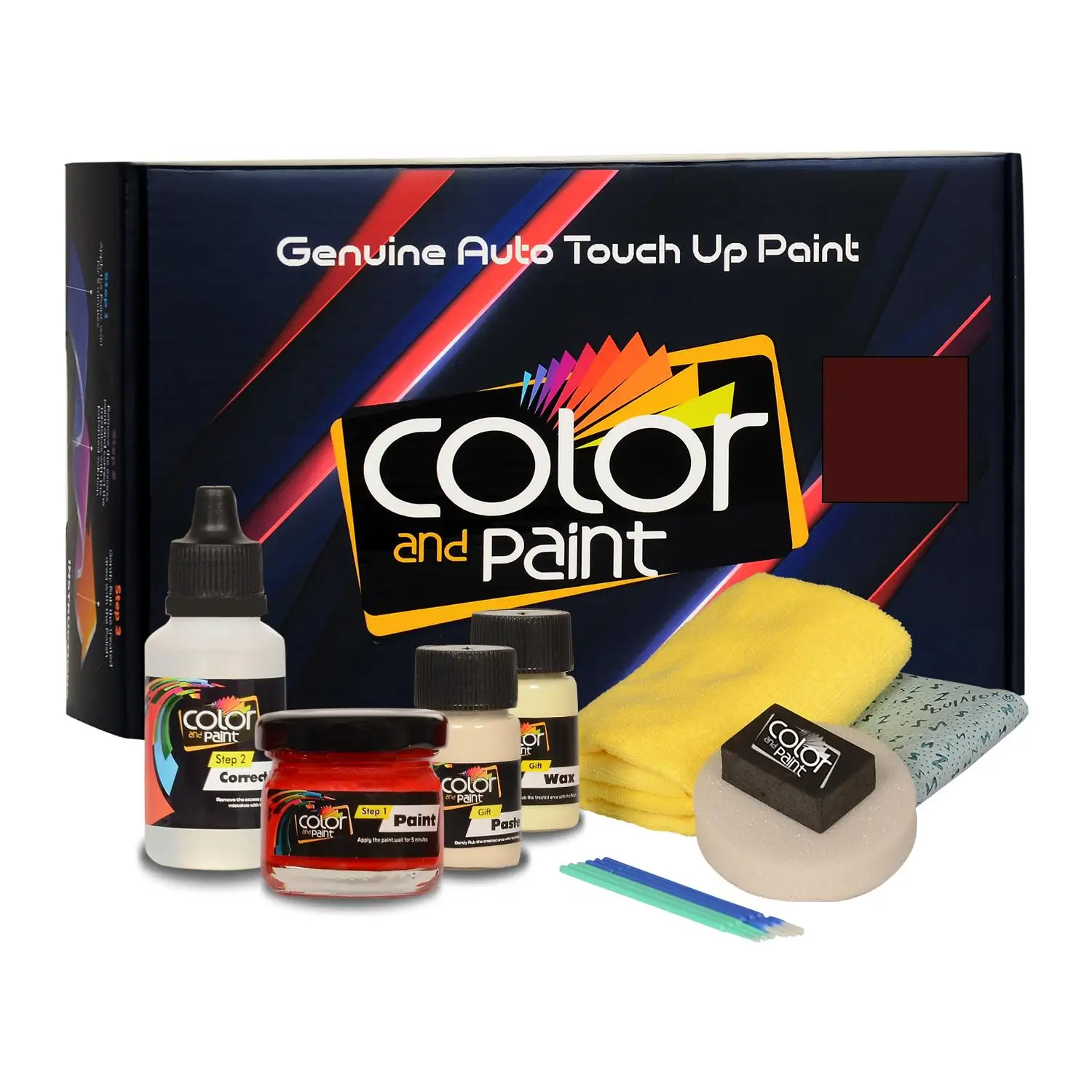 

Color and Paint compatible with Toyota Automotive Touch Up Paint - BRICK RED MET - 3 R8 - Basic Care