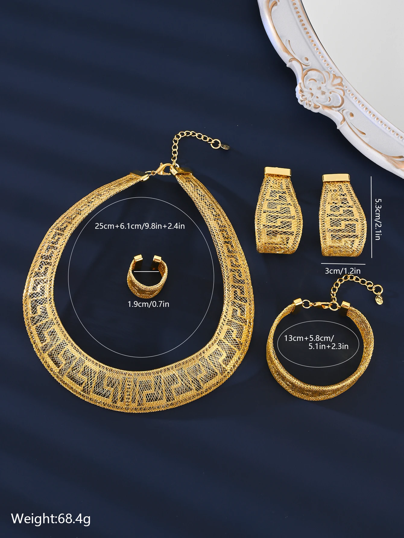 5 Pcs/set, 18k Golden-plated Dubai Middle East Jewelry Collection Features Saudi Gold Jewelry and Indian Wedding Jewelry 2 Mallzona S55c70c7b8c2b4622b666fbb71f1abe3dM 5 Pcs/set, 18k Golden-plated Dubai Middle East Jewelry Collection Features Saudi Gold Jewelry and Indian Wedding Jewelry Mallzona