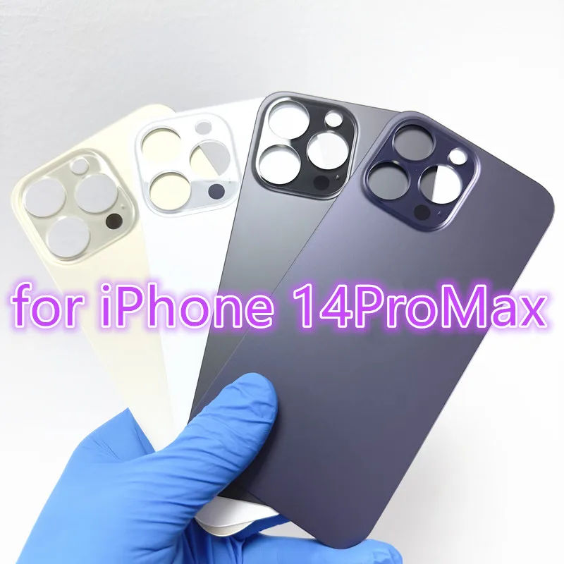 

Задняя стеклянная панель крышка аккумулятора запасные части для iPhone 14 Pro Max с логотипом задний корпус с большим отверстием стекло для камеры