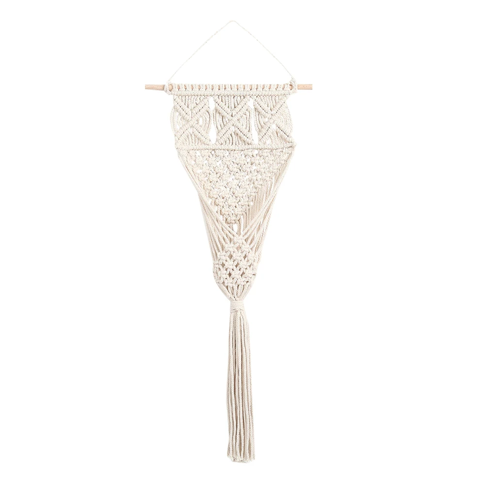 Cotton Rope Plant Basket Holder - Woven Wood Hanging Decor 2 S55c79bbc1cec4cfb868dbabd0a42b3073