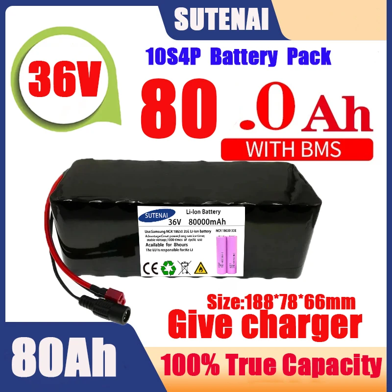 36V 120Ah Electric Bicycle Battery Built-in 40A BMS Lithium Battery Pack 36 Volt 2A Charging Ebike Battery + Charger
36V 120Ah Electric Bicycle Battery Built-in 40A BMS Lithium Battery Pack 36 Volt 2A Charging Ebike Battery + Charger