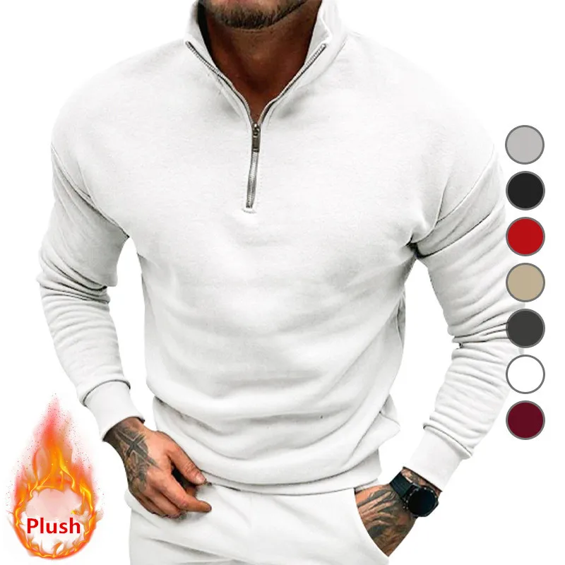 Мужская осенне-зимняя плюшевая однотонная толстовка-поло на молнии с длинными рукавами и стоячим воротником
Мужская осенне-зимняя плюшевая однотонная толстовка-поло на молнии с длинными рукавами и стоячим воротником