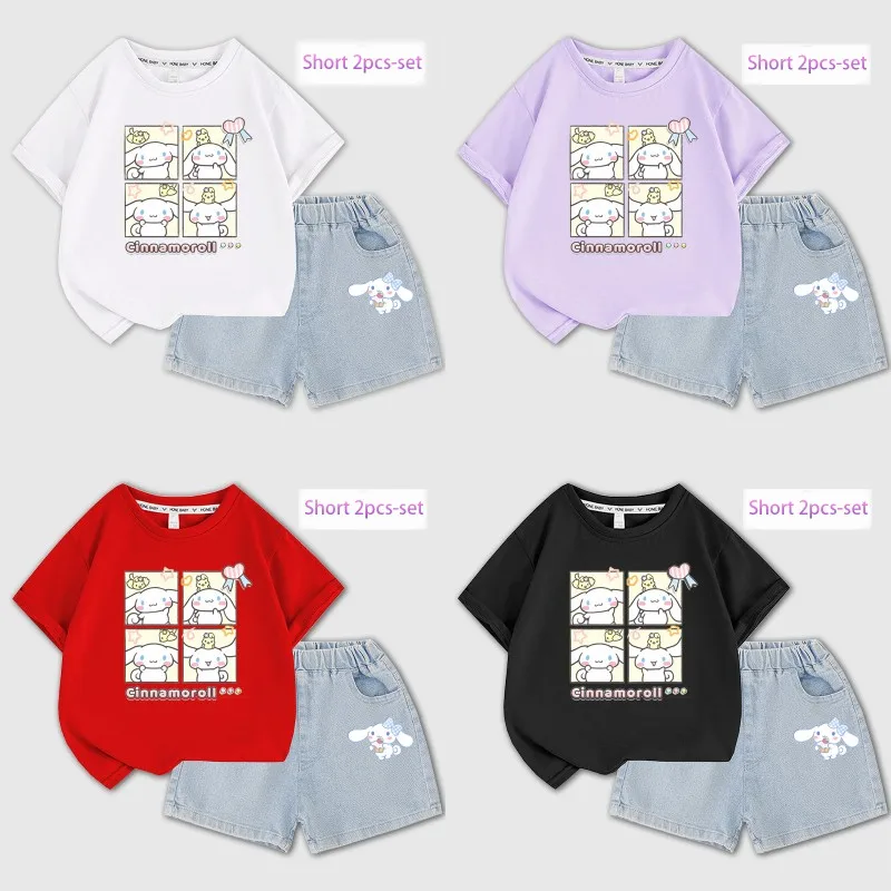 Kawaii New Y2K Sanrio Kids Short Sleeve Suit Anime Cinnamoroll Summer Casual Denim Suit Cute Loose Student Suit Cartoon Gift
Kawaii New Y2K Sanrio Kids Short Sleeve Suit Anime Cinnamoroll Summer Casual Denim Suit Cute Loose Student Suit Cartoon Gift
