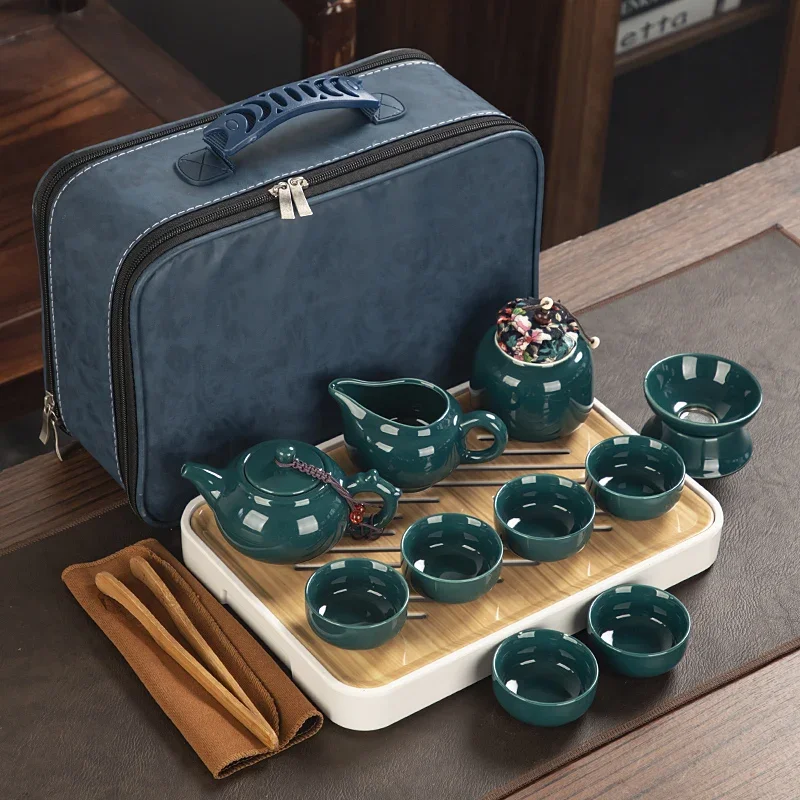 Customized travel Kung Fu tea set home outdoor tea tray portable company business gifts customized logo gift.
Customized travel Kung Fu tea set home outdoor tea tray portable company business gifts customized logo gift.