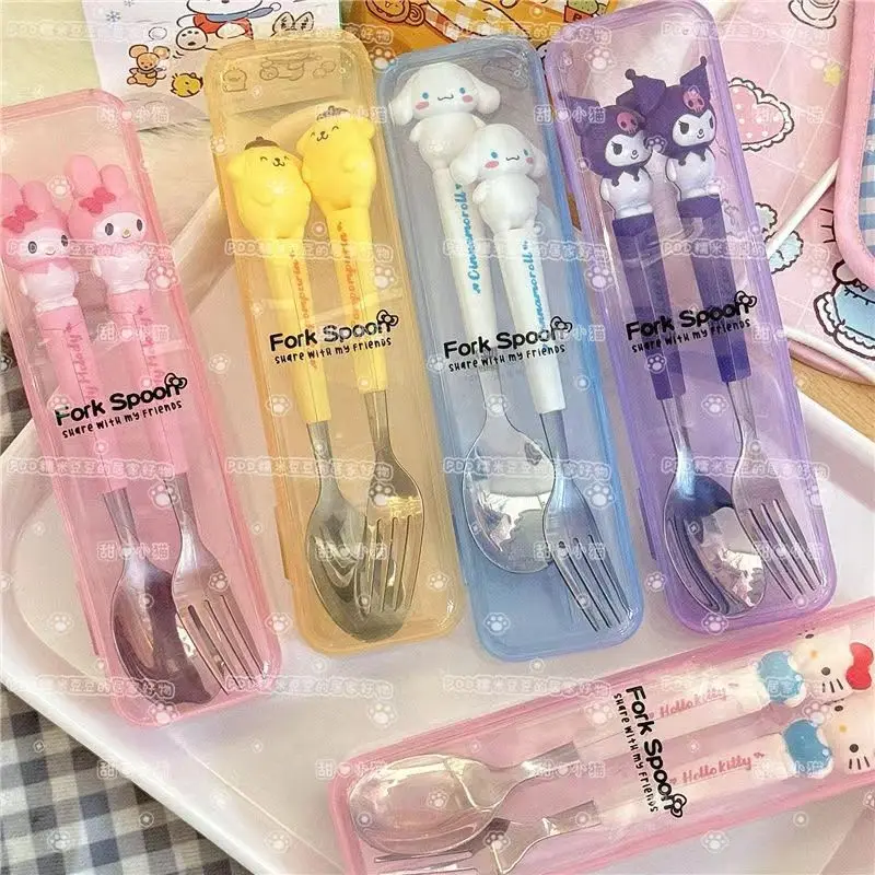 Sanrio Kawaii Anime Tableware Cinnamoroll My Melody Kuromi Cute Cartoon Stainless Steel Portable Tableware Spoon Fork Girl Toy
Sanrio Kawaii Anime Tableware Cinnamoroll My Melody Kuromi Cute Cartoon Stainless Steel Portable Tableware Spoon Fork Girl Toy