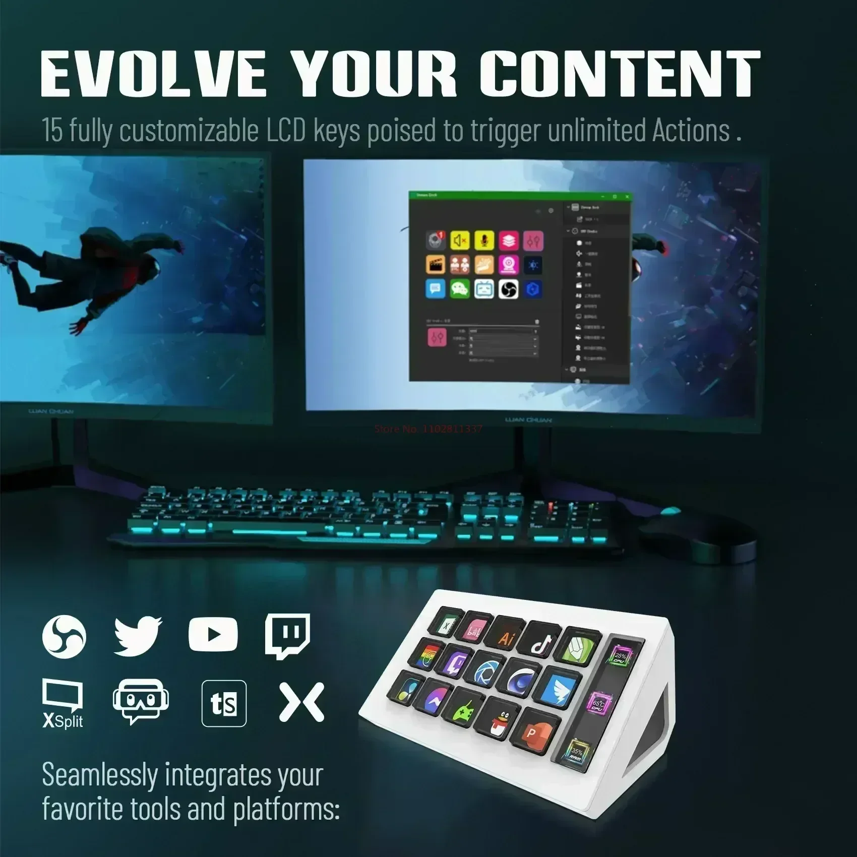 Visual Stream Deck Keyboard Lcd Button 15 Keys Live Content Creation Controller Custom Button For Windows/macos/android/ios Gift 20 Visual Stream Deck Keyboard Lcd Button 15 Keys Live Content Creation Controller Custom Button For Windows/macos/android/ios Gift 14