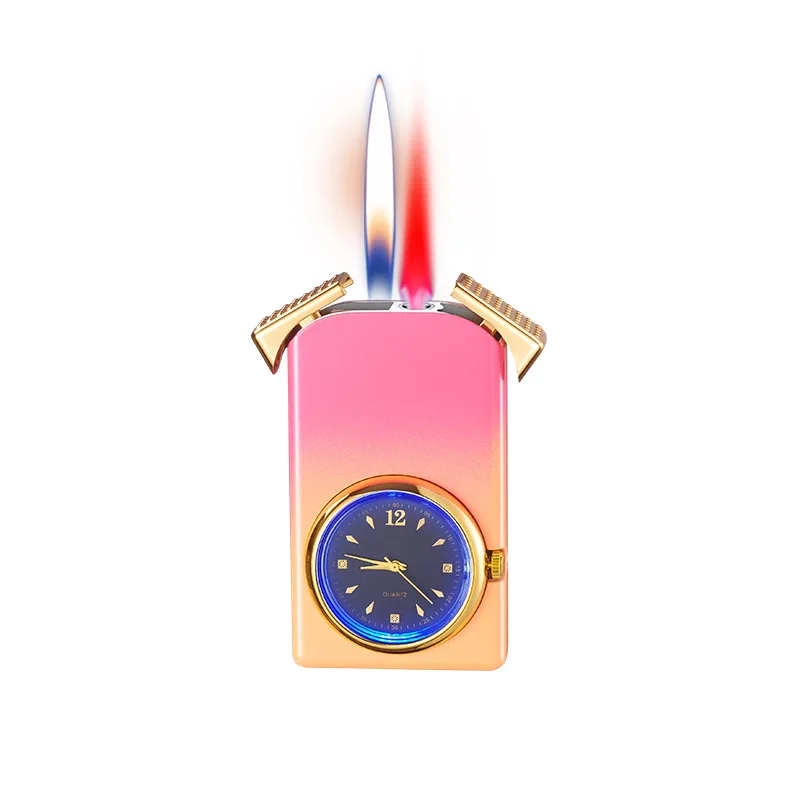 Multi Function Watch Lighter Two Types of Flames Gas Torch Lighter Metal Portable Windproof Unusual Cigarette Cigar Lighters
Multi Function Watch Lighter Two Types of Flames Gas Torch Lighter Metal Portable Windproof Unusual Cigarette Cigar Lighters