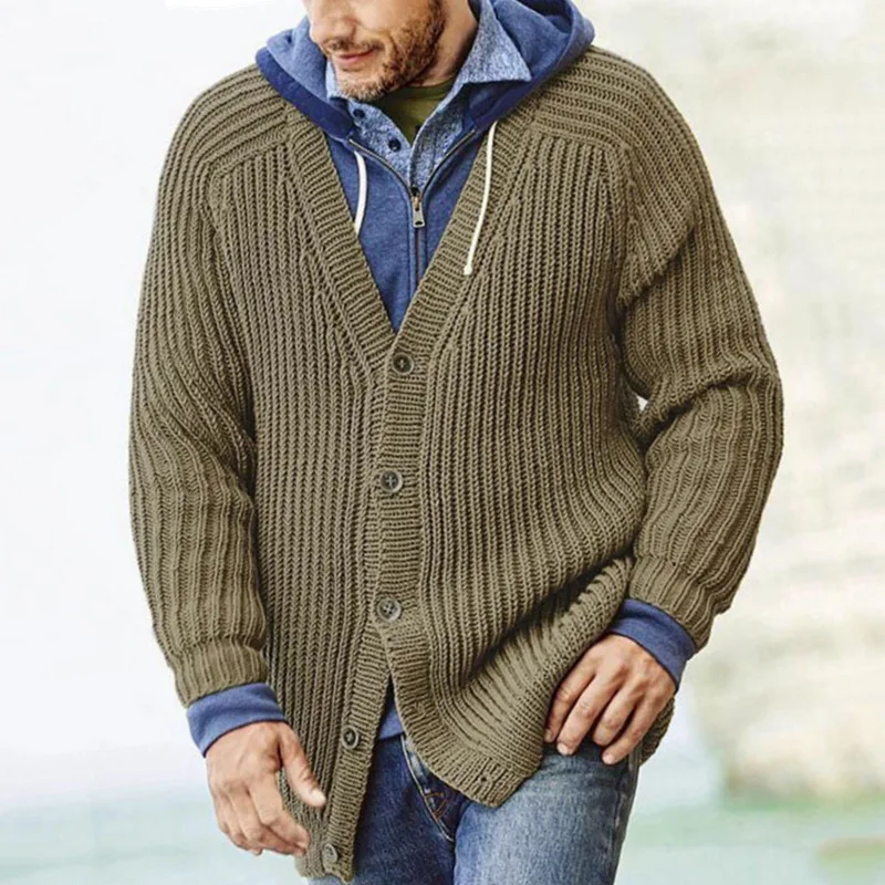 Vintage Button V Neck Knit Sweaters Jacket Men Clothing Winter Casual Solid Long Sleeve Knitting Cardigan Tops Male Fall Jumper 
Vintage Button V Neck Knit Sweaters Jacket Men Clothing Winter Casual Solid Long Sleeve Knitting Cardigan Tops Male Fall Jumper