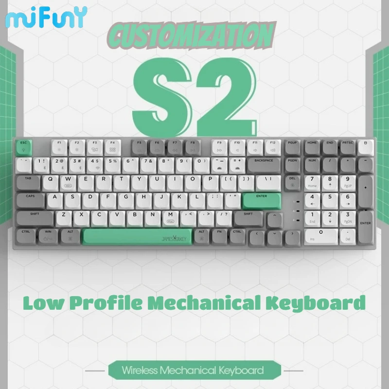MIFUNY Customization Wireless Low Profile Mechanical Keyboard Bluetooth Tri-mode Metal Border Portability Office Gaming Keyboard
MIFUNY Customization Wireless Low Profile Mechanical Keyboard Bluetooth Tri-mode Metal Border Portability Office Gaming Keyboard