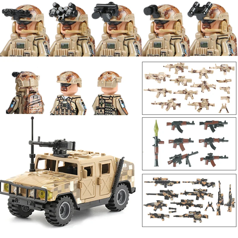 Modern Military US Navy SEALS Soldiers Building Blocks Special Forces Assault SWAT Car Weapons Equipment Vest Helmet Bricks Toy
Modern Military US Navy SEALS Soldiers Building Blocks Special Forces Assault SWAT Car Weapons Equipment Vest Helmet Bricks Toy