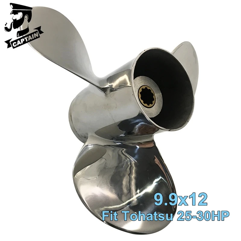 Captain Boat Outboard Propeller 9.9X12 Fit Tohatsu Engines 25HP 30HP 10 Tooth Spline RH 3R0B64525-1 Stainless Steel 3 Blades
Captain Boat Outboard Propeller 9.9X12 Fit Tohatsu Engines 25HP 30HP 10 Tooth Spline RH 3R0B64525-1 Stainless Steel 3 Blades