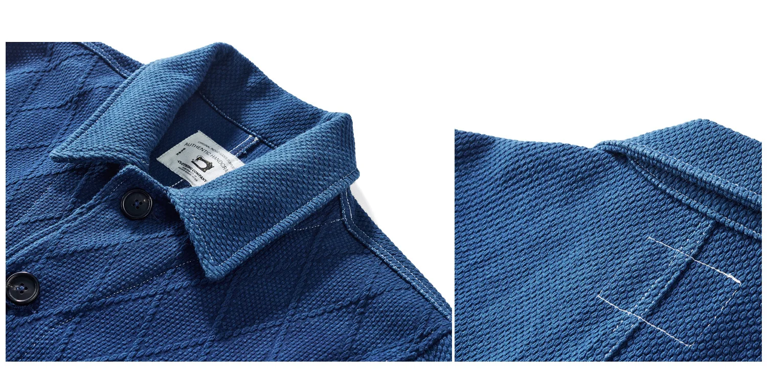 Vintage Indigo Jacket Men French Workwear Cargo Tooling Jacket Autumn Winter Blue Dyed Kendo Fabric Multi-pocket Cardigan Coat 5 Mallzona Vintage Indigo Jacket Men French Workwear Cargo Tooling Jacket Autumn Winter Blue Dyed Kendo Fabric Multi-pocket Cardigan Coat Mallzona