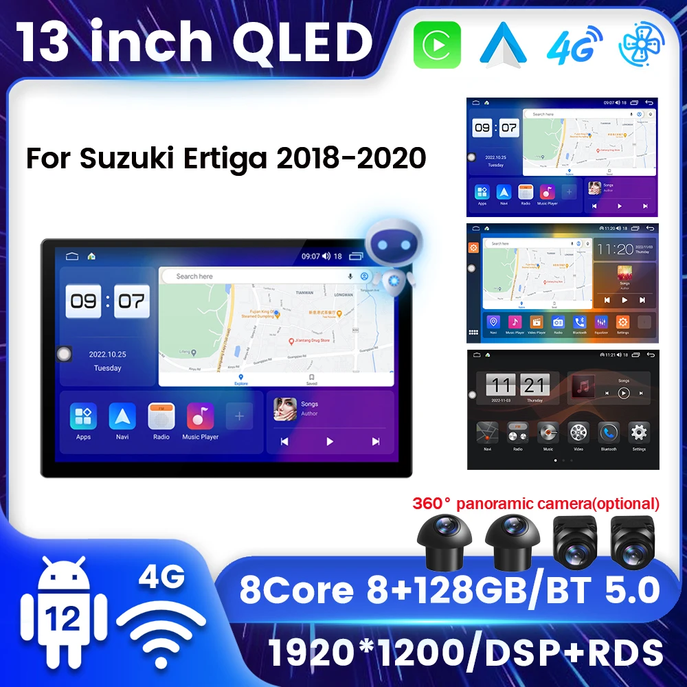 Автомобильный мультимедийный плеер, 13 дюймов, QLED, Android 12, для Suzuki Ertiga 2018-2020, 2Din, 4G, LTE, Wi-Fi, с голосовым управлением, для Carplay, авто, стерео, DSP, все в одном
Автомобильный мультимедийный плеер, 13 дюймов, QLED, Android 12, для Suzuki Ertiga 2018-2020, 2Din, 4G, LTE, Wi-Fi, с голосовым управлением, для Carplay, авто, стерео, DSP, все в одном