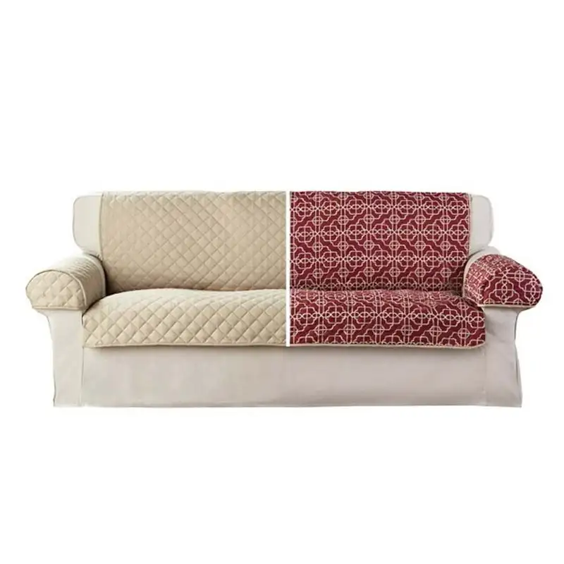 

Reversible Microfiber Sofa Pet Cover Protector, Tan/Red Loveseat sofa Fur stool cover Sectional couch cover чехол на кр