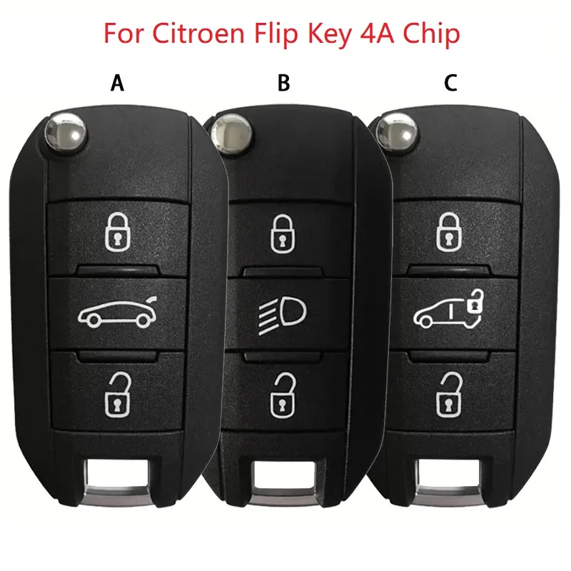 3 Button 433 MHz For Citroen Flip Key 4A Chip Remote HITAG AES Smart Key With Logo
3 Button 433 MHz For Citroen Flip Key 4A Chip Remote HITAG AES Smart Key With Logo