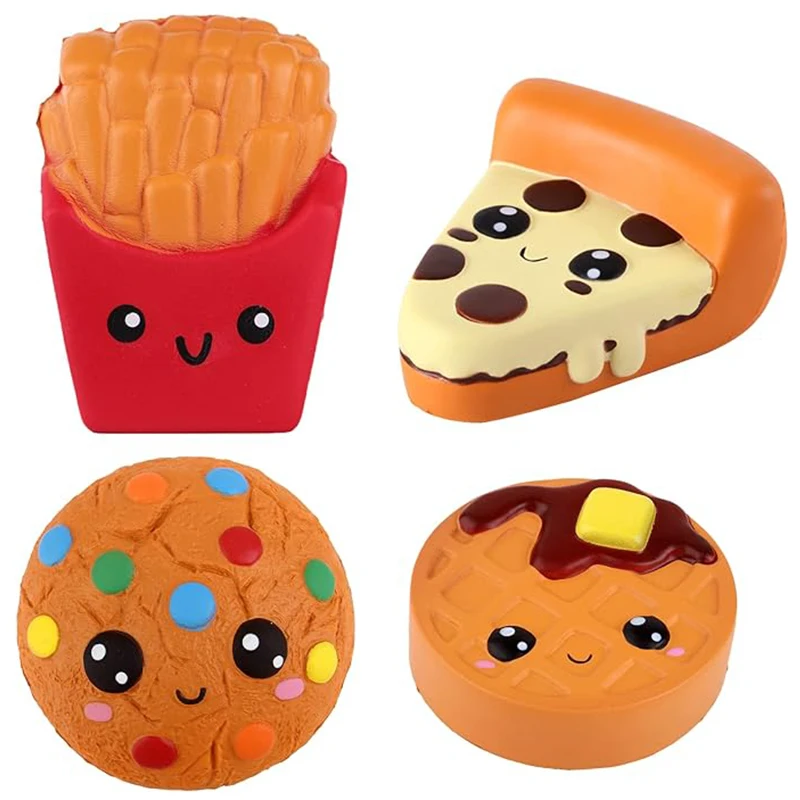 

4 Pcs Squishies Kawaii Scented Soft Slow Rising Simulation Food Squishies toys Stress Relief Kids Toy Gift Decorative Props