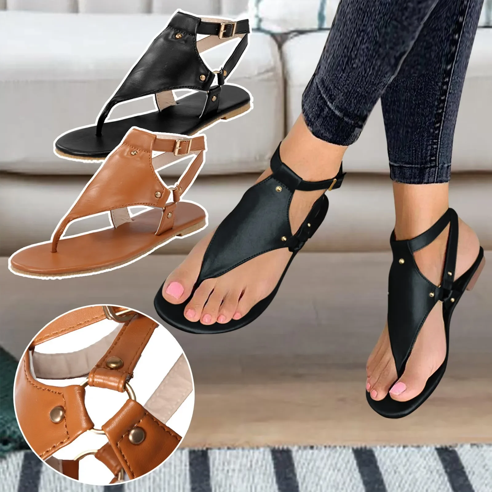 

Women Flats Slippers 2024 New Summer Fashion Sandals Casual Wedges Shoes Dress Shallow Flip Flops Female Slides Zapatos De Mujer