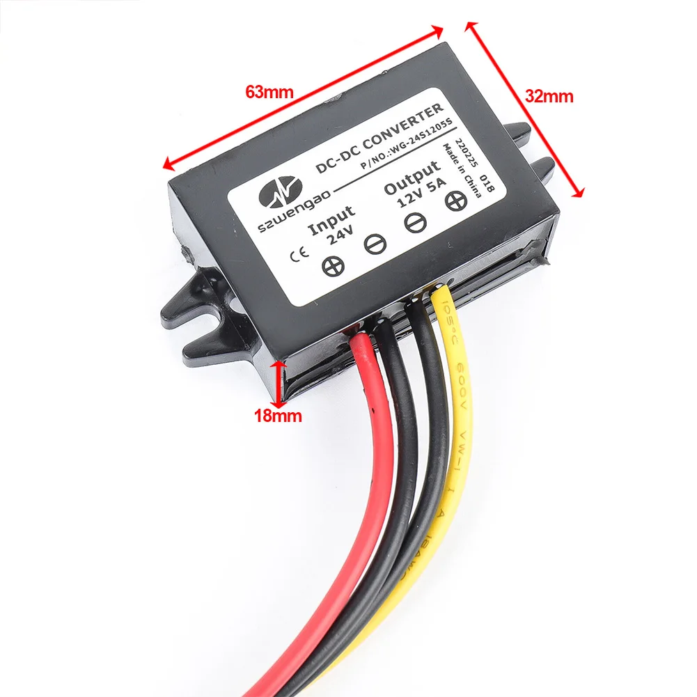 Power Converter Voltage Converter Truck Adapter Waterproof 18V 36V DC To 12V DC 5A 60W ABS Black Dustproof In-car
Power Converter Voltage Converter Truck Adapter Waterproof 18V 36V DC To 12V DC 5A 60W ABS Black Dustproof In-car