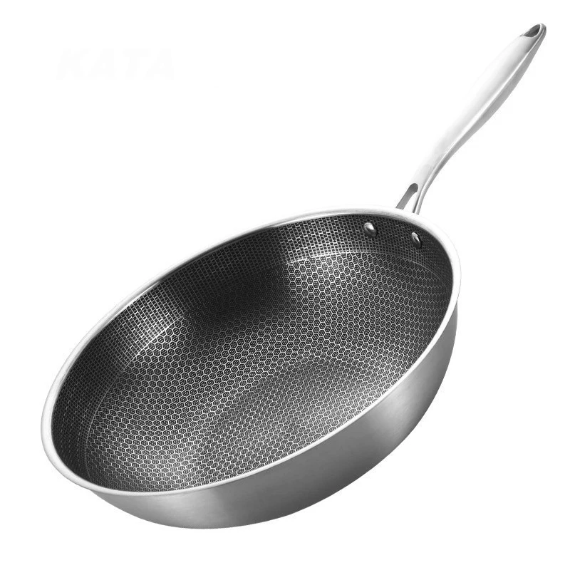 430 Stainless Steel Wok Skillet Thick Honeycomb Handmade Frying Pan Non-Stick Non Rusting Gas/Induction Cooker kitchen cook
430 Stainless Steel Wok Skillet Thick Honeycomb Handmade Frying Pan Non-Stick Non Rusting Gas/Induction Cooker kitchen cook