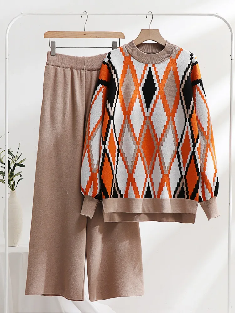 2 Piece Sets Womens Outfits Cotton Knit Embroidery Elegant Women's Sets Autumn/Winter LOOSE High Waist Thickening Pants Sets
2 Piece Sets Womens Outfits Cotton Knit Embroidery Elegant Women's Sets Autumn/Winter LOOSE High Waist Thickening Pants Sets
