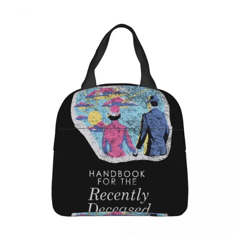 

Handbook For The Recently Deceased Insulated Lunch Bags Thermal Bag Beetlejuice Horror Large Tote Lunch Box Women School Travel