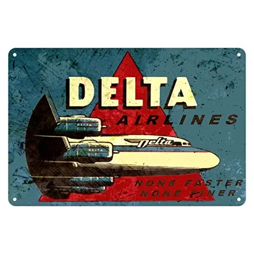 Delta Airlines Logo Jet Airplane Plane Retro Vintage Wall Decor Metal Tin Sign -Metal Tin Signs, Home Kitchen Wall Retro Poster
Delta Airlines Logo Jet Airplane Plane Retro Vintage Wall Decor Metal Tin Sign -Metal Tin Signs, Home Kitchen Wall Retro Poster