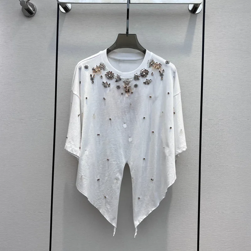 Fashion Classic Trendy Luxury Designer Summer New Rhinestone Sequin Loose Short Sleeve T-shirt Women
Fashion Classic Trendy Luxury Designer Summer New Rhinestone Sequin Loose Short Sleeve T-shirt Women