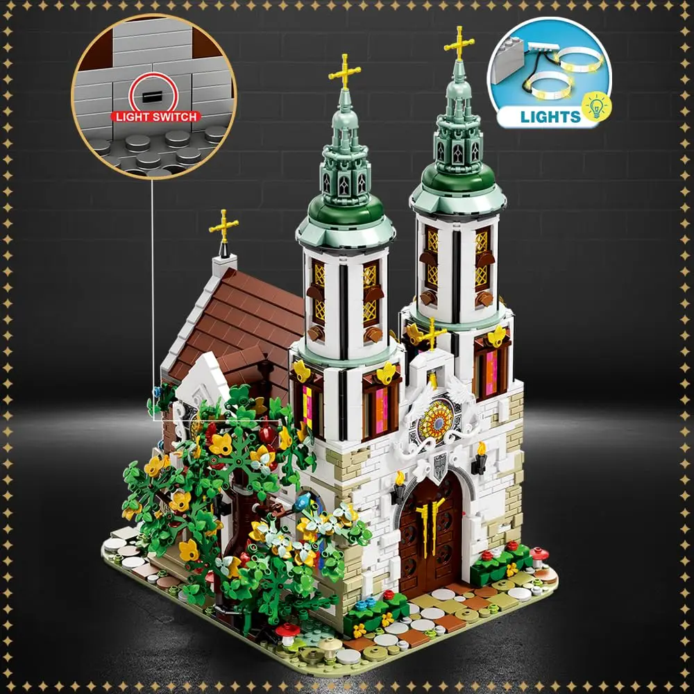 3306PCS St. Andrew's Church Building Block Medieval European Church Model Bricks Set With Light Desktop Decoration Kids Toy Gift 3306PCS St. Andrew's Church Building Block Medieval European Church Model Bricks Set With Light Desktop Decoration Kids Toy Gift