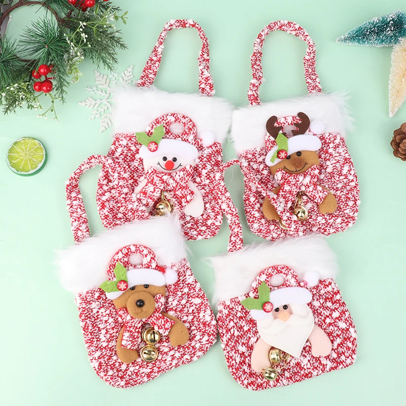 

1 шт. Розовый Рождественский Подарочный пакет, мультяшный Санта-Клаус, снеговик, фотография, Портативная сумка для яблока, Рождественский Декор, Упаковка конфет