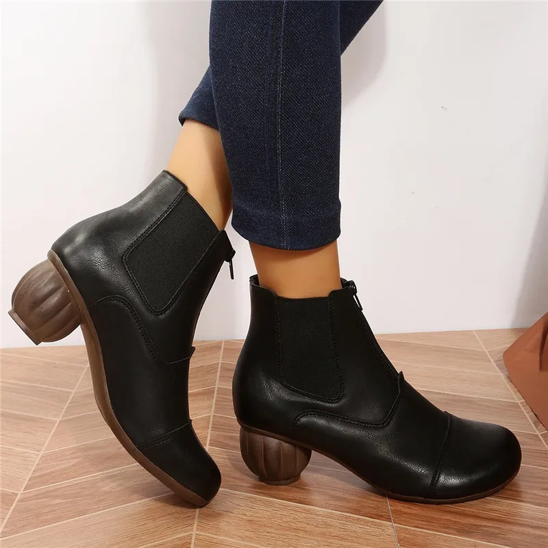 2023 New Women's Leather Ankle Chelsea Boots Round Head Platform Round High Heel Zipper Women's Short Boots Autumn Winter Shoes
2023 New Women's Leather Ankle Chelsea Boots Round Head Platform Round High Heel Zipper Women's Short Boots Autumn Winter Shoes