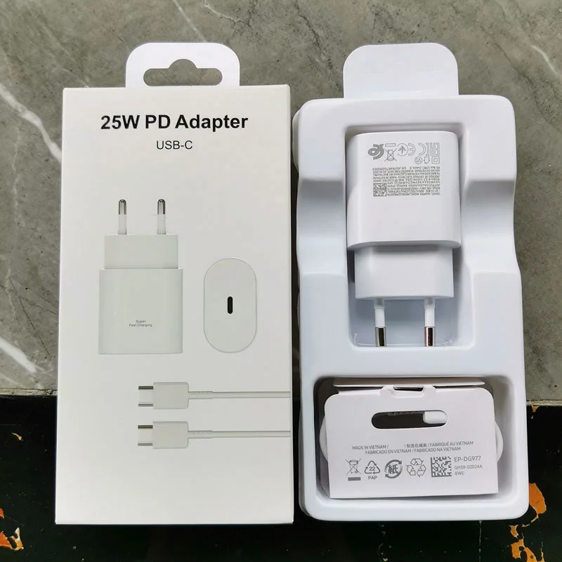 

A55 Charger 25W PD Super Fast Charge Adapter For Galaxy S20 S21 S22 S23 S24 Note 20 Ultra 10 Plus FE Z Flip Fold 5 4 3 2 A73 A72